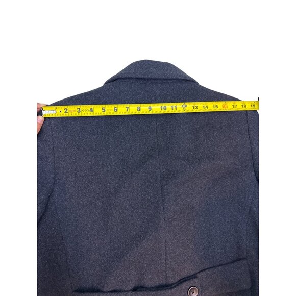 Forecaster of Boston Women's Charcoal Gray Overcoat Wool Cashmere Button Up 14 - Picture 7 of 14